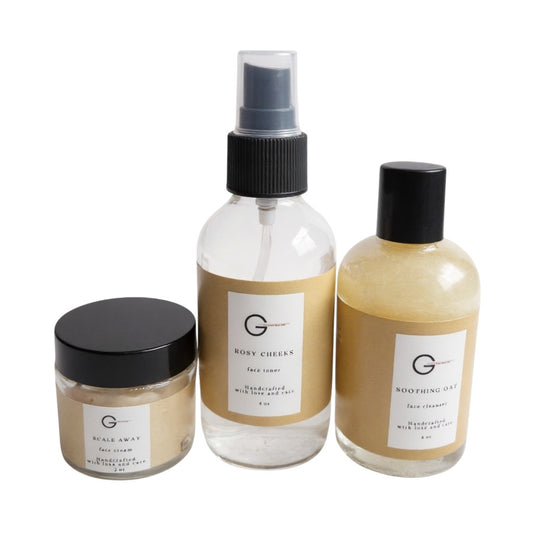 Oat, aloe, and natural ingredient blend from Go Nude Skincare Soothing Oat Facial Kit™